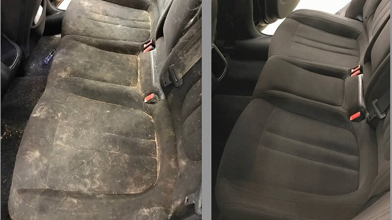 Interior detail before and after